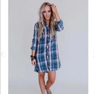 Plaid Shirt Dress Tunic NWT So Cute!